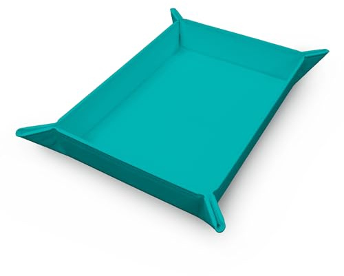 Ultra PRO - Lebendige, magnetische, faltbare Würfelablage, tragbar, kompakt, Tisch-RPG-Gaming-Werkzeug, Zubehör, langlebiges Kunstleder, faltbare Würfelhalter-Matte – Blaugrün