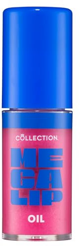 Collection Cosmetics Mega Lip Oil, Moisturising High Shine Lip Oil, Non-Sticky, Fat Applicator, Infused with Squalene and Cloudberry Oils, Shimmering Pink, 5ml