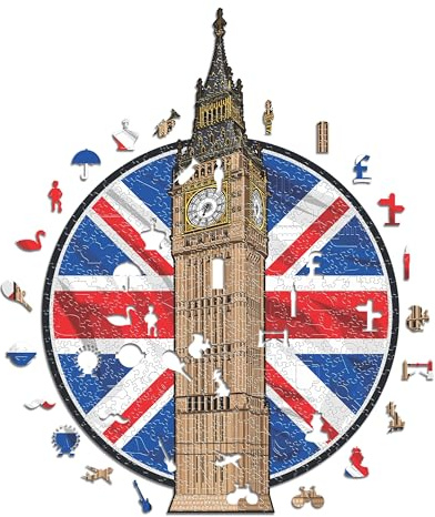 Iconic Puzzles - Big Ben (London), Spektakuläre Monumente, 100% nachhaltiges Holzpuzzle, Geschenk für Erwachsene und Kinder, Größe M, 270 Teile