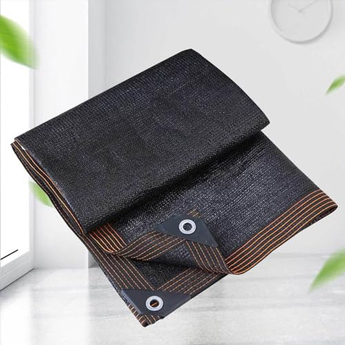 Toldos de vela de jardín, red de sombra grande, 90 % para patio, lona de sombra antienvejecimiento, malla, transpirable, para invernaderos, patios y plantas, negro, 6 x 8 m