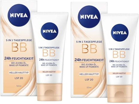 2x Nivea 5in1 Tagespflege BB 24h Feuchtigkeit Heller Hauttyp LSF20 je 50ml Creme