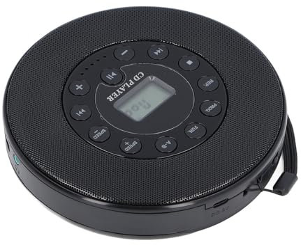 Lettore CD Portatile Bluetooth, Lettore CD Anti-salto con Altoparlante per compatibilità MP3 per Auto, Supporto per la Registrazione su Microfono USB Integrato (BLACK)
