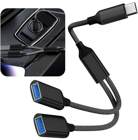 SopwMap Câble Adaptateur USB-C vers Double USB A 2.0 Femelle, Câble Y Répartiteur Type C, Adaptateur Type C Mâle vers 2 USB Femelle Extension Charge Données HUB pour Clavier, Souris