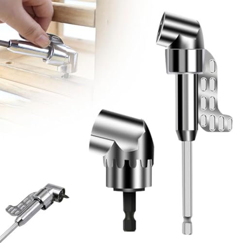 Yamobi Confezione da 2 inserti per avvitatore a batteria, attacco angolare a 90 gradi per avvitatore a batteria, attacco angolare da 1/4 pollici per avvitatore a batteria, cambio angolare per viti e