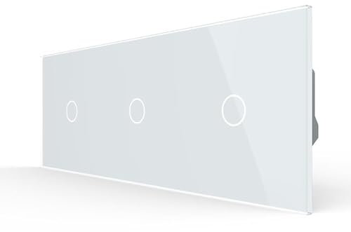 LIVOLO Interruptor de luz y enchufes con sensor táctil, empotrable, USB, RJ45, Bluetooth, altavoz de cristal, combinación múltiple (3 interruptores de luz de 1 vía, 3 compartimentos)
