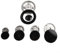 FUANA Kit per fornello a gas con corona e tappo a fiamma, bruciatore superiore a gas e coperchio, kit per cappa a gas Sabaf, 6 cappe a gas e 5 diffusori di fiamma a gas (piatti)