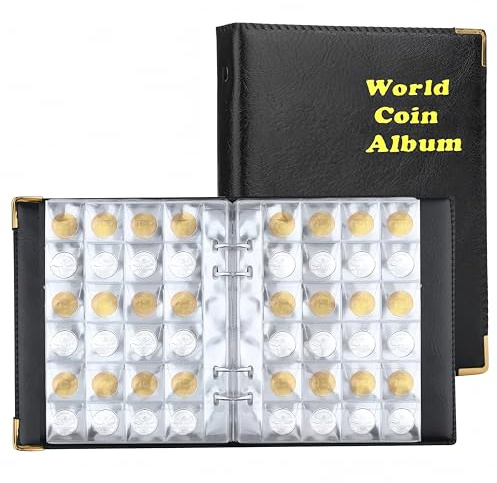 240 Taschen Münzen Sammelalbum Coin Collection Münzsammlung Album Euromünzen Sammelalbum,Münzsammelalbum für Briefmarken,Abzeichen Coin Storage Album Münzalbum für Sammler (240 Taschen)