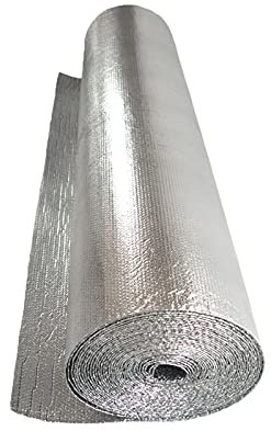Isolierfolie, Luftpolsterfolie, reflektierende Luftpolsterfolie, Isolierrolle, Heizkörper-Wärmedämmung, Isoliermaterial, Multifunktionsfolie für Dachböden, Fußböden, Dächer (1 x 30 m)