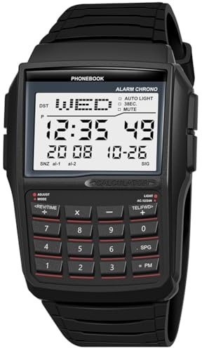 Heilanole Reloj Electrónico LED, Deportivo Digital, Multifunción, con Calculadora, Resistente Al Agua, Estilo Computadora.
