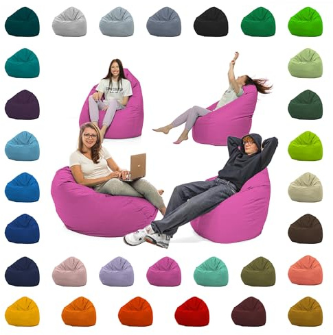 GlückBean Sitzsack XXL – Beanbag für Kinder & Erwachsene – In & Outdoor geeignet – Wasserabweisend & pflegeleicht – Gefüllt mit hochwertigen EPS-Perlen – Ideal zum Gaming & Entspannen (Rosa, XL)
