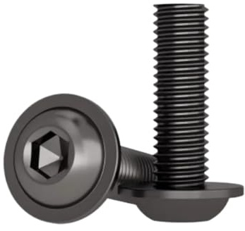 Vite a testa bombata con flangia nera M2-M10 con bullone for viti a esagono incassato interno con collare a rondella(M6X20 10pcs)