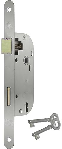 Bricard - Serrure à larder à clé axe 40 mm electrozingué A encastrer réversible bouts ronds