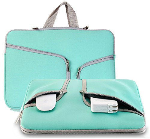 Funda para portátil de 11.6 a 12.3 pulgadas, NOKEA Funda de transporte portátil con asa para Mac Air 11.6 pulgadas, nuevo Mac 12 pulgadas, Surface Pro 4/3 Chromebook Bag (Aqua)