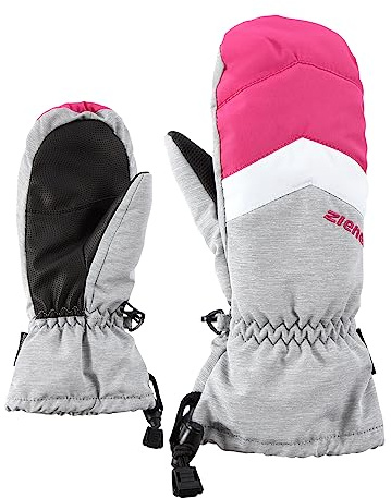 Ziener Lettero AS Mid Glove Junior - Guanti da sci per bambini, per sport invernali, impermeabili, traspiranti, grigio (mélange), 5