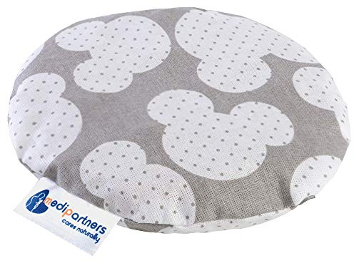 Medi Partners Kirschkernkissen Mikrowelle für Babys 180g rund 15cm Körnerkissen Wärmekissen 100% Baumwolle Öko Natur - Kirschkernkissen Wärme + Kältetherapie Massagetherapie (Miki)