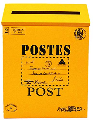 Buzón de de Hierro Galvanizado Buzón de para Exteriores en -, Amarillo