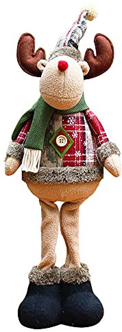 AIDIER Weihnachtliche Stehpuppen Xmas Santa Claus Schneemann Rentier Dekorationen Figur Puppe Ornament Weihnachtsdeko Geschenk für Party