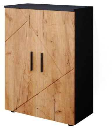 Vicco Midischrank Irma, Anthrazit/Goldkraft Eiche, 60 x 81 cm