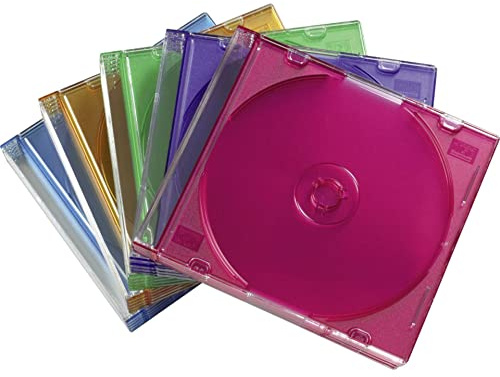 Hama CD Slim Box Pack of 25, Multi-coloured, Plastic, CD Storage Case, 5.2 mm