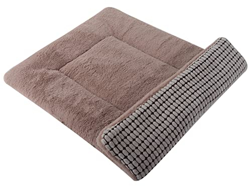 PET SPPTIES Hundebett Weiches und Warmes Matten Hundekissen Waschbarn kuschelig Umkehrbar Haustier Sofakissen PS085 PS085 (106X71 cm, Khaki)