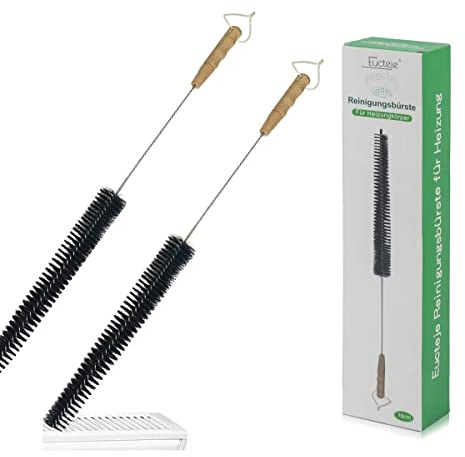 Eucteje 2 Stück 70cm Heizkörperbürste Heizungsbürste Heizkörperbürste Reinigungsbürste Heizungsreiniger als Staubmagnet für Heizung Heizungkörper Flachheizkörper Rippenheizkörper (2X70cm)