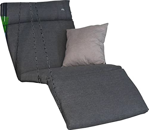 ANGERER Freizeitmöbel GmbH Hollywoodschaukel Auflage 1-Sitzer Swing Smart - passend für viele 1-Sitzer Hollywoodschaukeln mit Fußteil - Schaukelauflage Made in Germany (Grau)