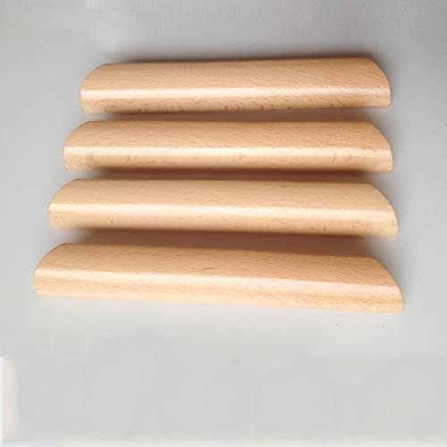 4 Stück Möbelgriffe Knauf für Schrank Knöpfe aus Holz für Schränke Schubladengriffe Stoßgriff Holzgriffe,Möbelbeschlag Griffe Türgriff Holzgriffe für Schränke, mit Schrauben (A1-160mm,4PCS)