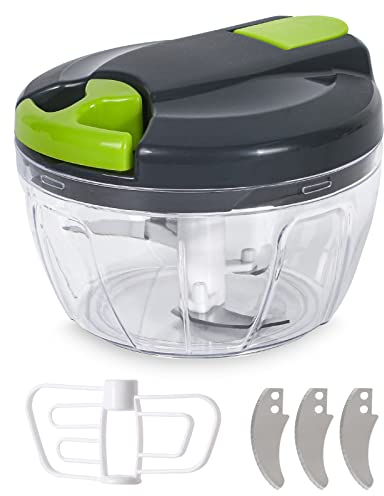 FLOTRUTE Cortador de Cebolla, Picadora Manual con Cable como Cortador de Verduras, Multitriturador con Capacidad de 520 ml, Picadora de Cebolla
