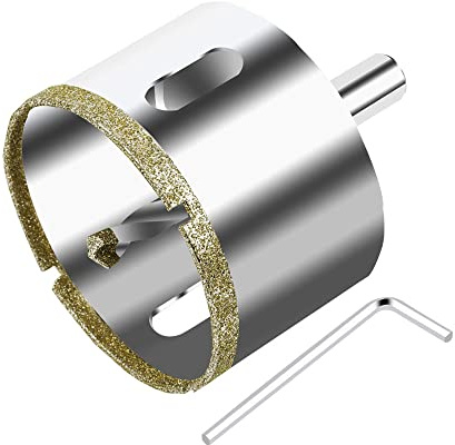 ASNOMY 60mm Diamant Lochsäge Mit Zentrierbohrer, Glasbohrer Mit Beschichtung, Hohl-Bohrkrone Fliesenbohrer Für Glas/Fliese/Keramik/Marmor/Granit