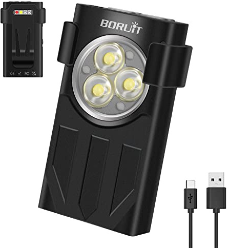 BORUIT V7 Mini Taschenlampe LED, 1100 Lumen 10-Modi Aluminiumlegierung Flashlight mit Schlüsselanhänger, IPX5 wasserdichte magnetische für Zuhause im Freien