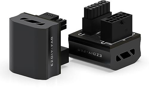 EZDIY-FAB 12VHPWR 12+4 Pin Winkelstecker Netzteil für Grafikkarte der RTX40'-Serie,Unterstützt 600W Ausgang, Kompatibel mit RTX4090,4080,4070ti -180 Grad STD Typ-Schwarz-1 Pack