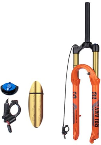 TS TAC-SKY Leichte Gabel Luftfederung Magnesiumlegierung Schnellspanner Fahrradgabel 27.5/29inch 120mm Federweg Öl Air Bike (Color : Orange 29 inch Straight Remote)