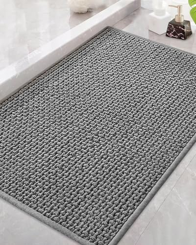 MARIBUR Badematte rutschfest waschbar Badteppich: 40x60 cm Weich Chenille Badezimmerteppich Superabsorbierende Badematten & Badteppiche Maschinenwaschbar Badvorleger für Dusche, Badezimmer, Badewanne