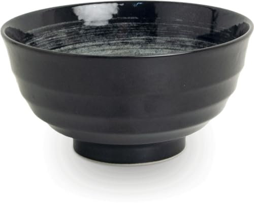 Ciotola giapponese - Udon bowl - Black - Ramen - Ciotola di tagliatelle - Miso - Ciotola di zuppa - Ciotola di frutta - Poke bowl - Ciotole per muesli - Ciotola di riso - Ciotola di insalata - Piatti