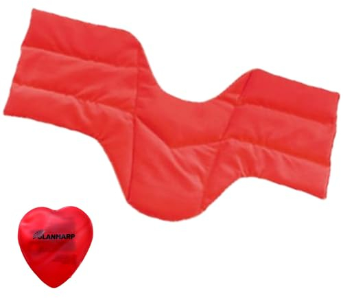 Kryotherm natur Kirschkernkissen: Biologische Wärme- & Massagetherapie, Mikrofaser-Bezug, für Mikrowelle/Backofen + Olanmarp Handwärmer Herz (Nackenkissen Comfort 52x26 cm)
