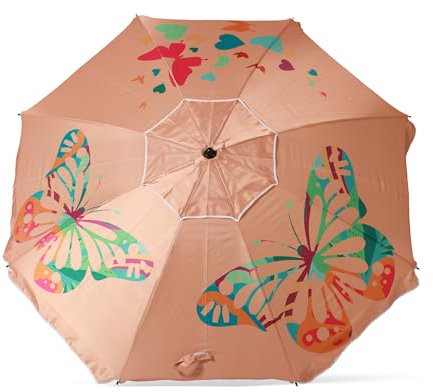 Atosa sombrilla de playa reclinable de aluminio modelo con upf 50+ rosa