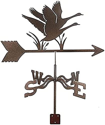 Wetterfahne, praktisches Wetterfahnen-Messwerkzeug, Wetterhahn aus Edelstahl, Windrichtungsanzeiger mit Rostschutzbeschichtung für Garten, Terrasse, Hof, Ornament-Dekoration, Schwan3