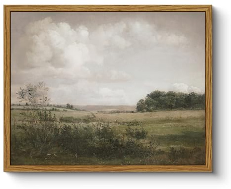 ARPEOTCY Framed Canvas Wall Art Prints, Living Room Hallway Shelf Decor, Landscape Picture Paintings Wall Decor, Vintage Decor for Bedroom Bathroom Table, Aesthetic Room Decor, 20x25cm