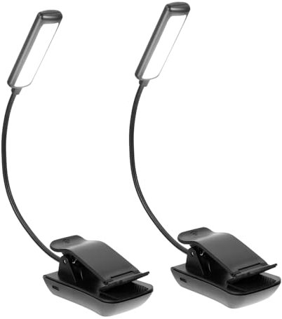 Hoement Leselicht – 2er-pack Noten-clip-licht Robuste Nachttischlampen Für Klavier Und Lesen Augenpflege Schwarz