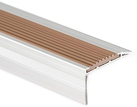 Treppenkantenprofil Aluminium braun LxBxH=1500x45x25mm - L=1,5 meter - Treppen Kantenschutz - Treppenprofil