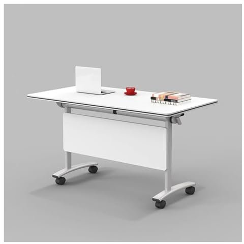 Konferenztisch Klappbare, Klappbarer Mobiler Schulungstisch, Klappbare Besprechungstische Mit Rollen, Klappbarer Konferenzraumtisch, Rechteckiger Modularer Seminartisch Für Rezeption Büro(120*60*75cm/