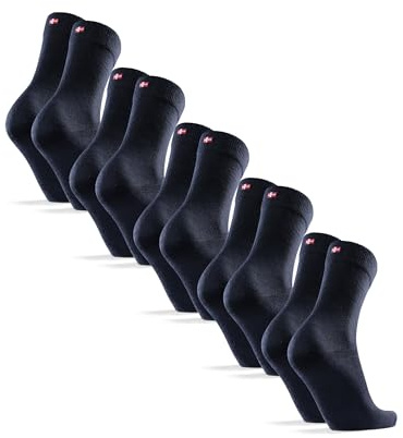DANISH ENDURANCE Merinoull Strumpor Män, Premium Strumpor för Män, Vardag, Luftiga & Temperaturreglerande, 5-pack, Mörk Marinblå, 39-42