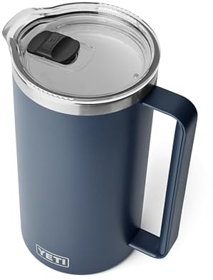 YETI Rambler Pitcher, Vacuum Insulated, Stainless Steel with MagSlider Lid, Navy, 64 oz (1892 ml)