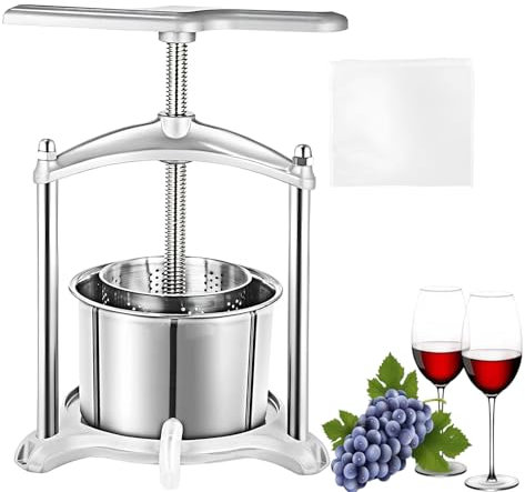 KJHYYPP Große Obst- und Honigpresse, Bienenwachs-Extraktor, Obst- und Weinpresse, manuelle Presse, 6 Liter, Edelstahl, Obst- und Weinpresse