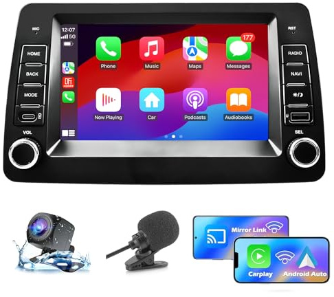 Ankeway Autoradio per FIAT Panda 169 (2006-2012) con CarPlay | Car Radio Android Stereo con Android Auto/Bluetooth/WiFi/Telecamera Retromarcia/Microfono/Canbus BOX/USB