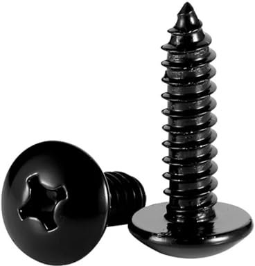 Générique Lot de 10/25/50 vis à Bois autotaraudeuses à tête cylindrique cruciforme en Acier au Carbone Noir M3 M4 M5 M6(25mm,M5 25pcs)
