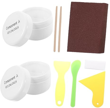 Operitacx Kit Di Riparazione Per Porcellana, Ceramica e Piastrelle Bianche, Adesivo Forte Per Vasca Da Bagno, Doccia, Lavandino e Piano Di Lavoro, Finitura Lucida e Inodore