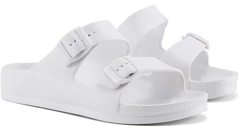 VIVASHOES Women’s Double Buckle EVA Sandals – Lightweight Waterproof Adjustable Slides with Arch Support for Summer, Beach, Pool & Daily Wear – True to Size Good for Wide Fit
