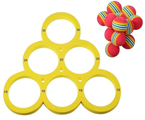 Schwimmbad Wurfspiele Wassersport Spielzeug für Familie Pool Spielen Pool Schwimmende Wurfspiele mit 12 Regenbogenball Poolwasserspielzeug für Sommer Poolparty und Beach Lustiges Poolspielzeug
