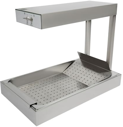 KANBCNG 750W Pommes Frites Wärmelampe Pommes Frites Wärmestation Isolierung etwa 80℃ mit Lichtschaltern Buffetwärmer Elektrisch Gastro Pommeswärmer Elektrisch Chafing Dish